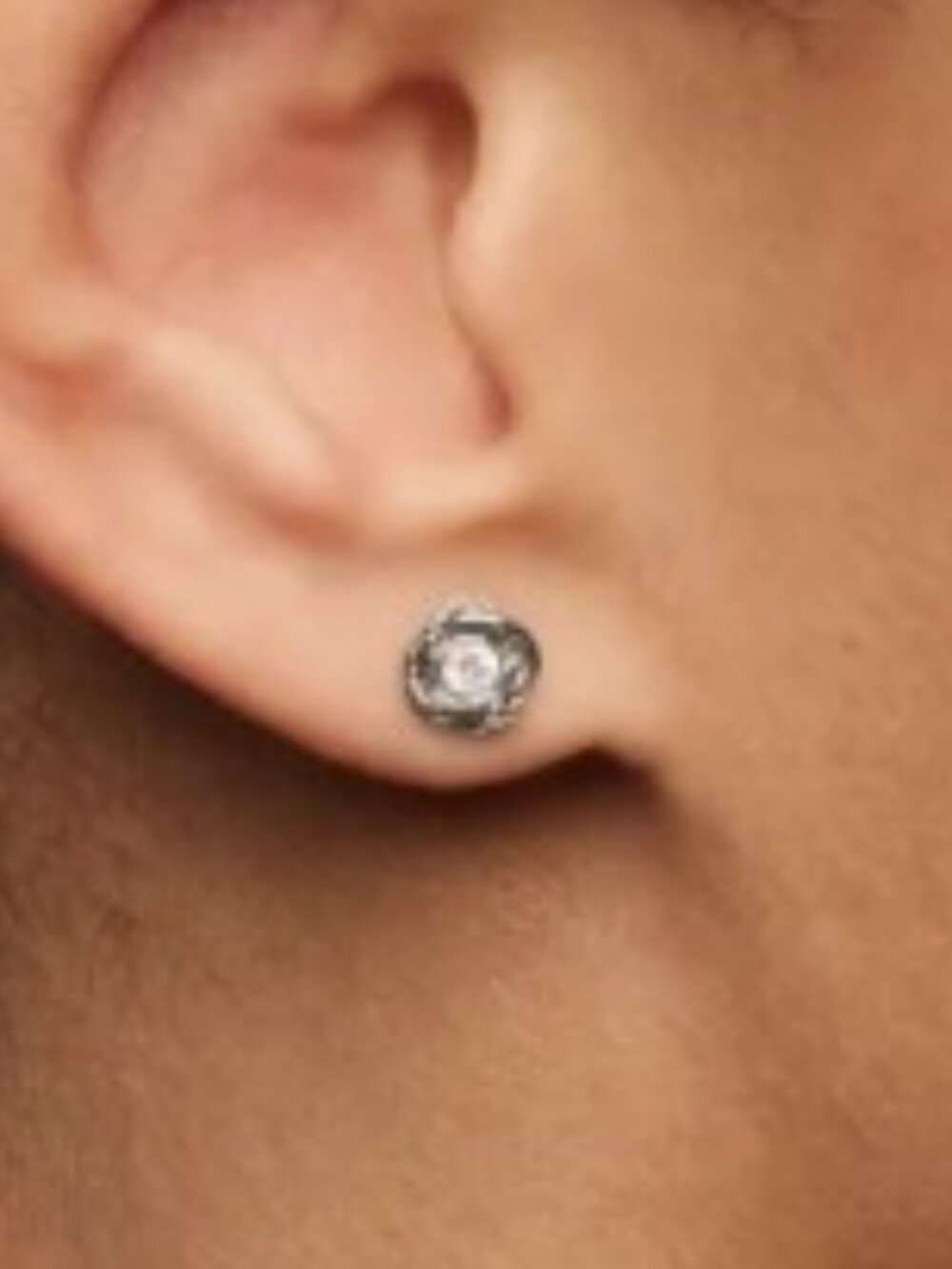 David Yurman Infinity Stud Earrings in Sterling Silver with Diamonds,